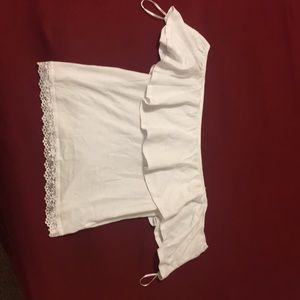 white off the shoulder crop top